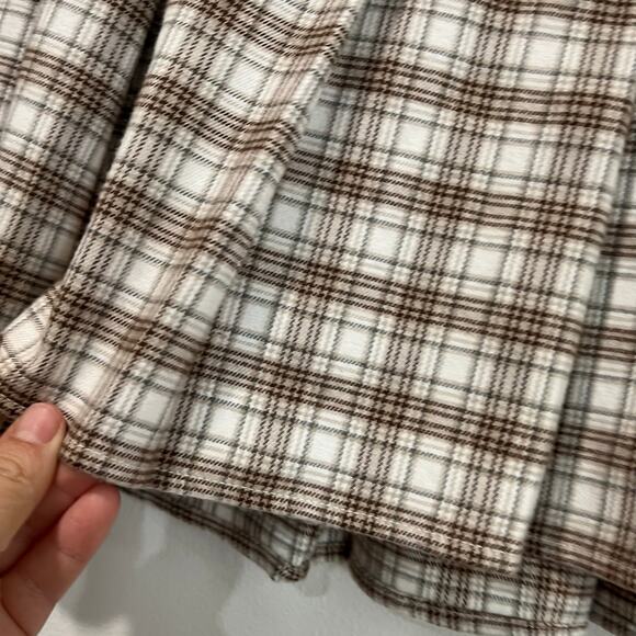 Hollister Plaid Mini Skirt Brown Checkered Y2K Academia Preppy Tennis Size S - Picture 5 of 5